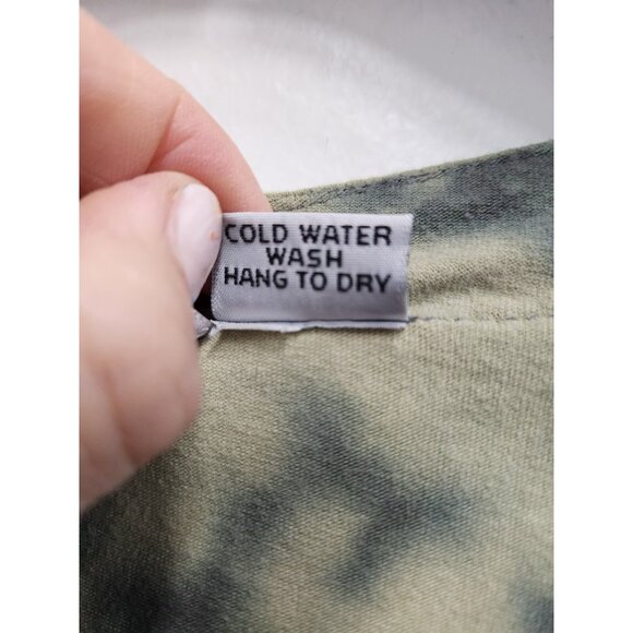 Winter Sun Womens Wearable Art Tunic Top Small Green Floral Asymmetrical Casual - Picture 6 of 9